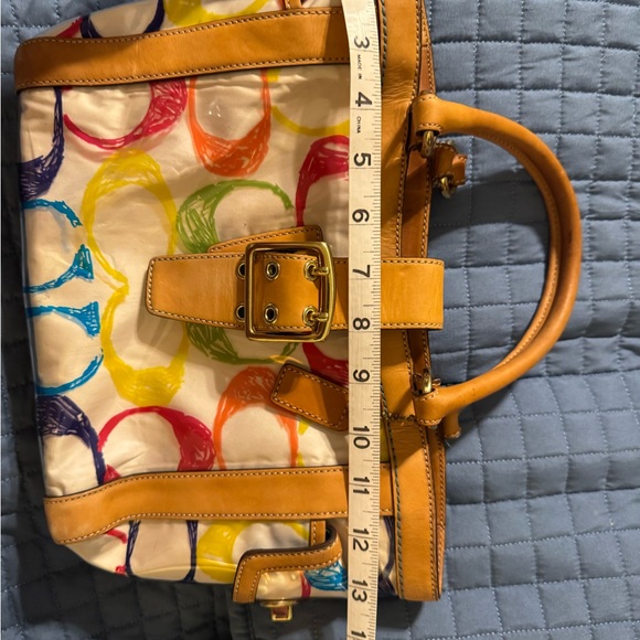 Coach Multicolor Satchel with Yellow leather Accents. - Picture 10 of 10